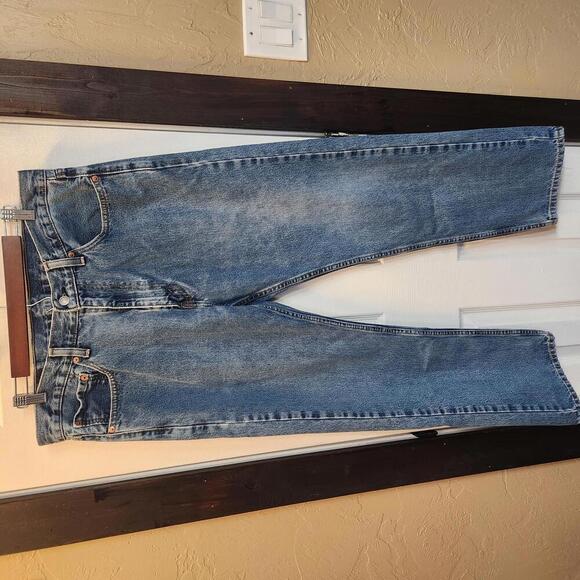 Levi's Other - Levi's 505 Regular Straight Leg Denim Jeans - Classic Blue- worn look-36x32